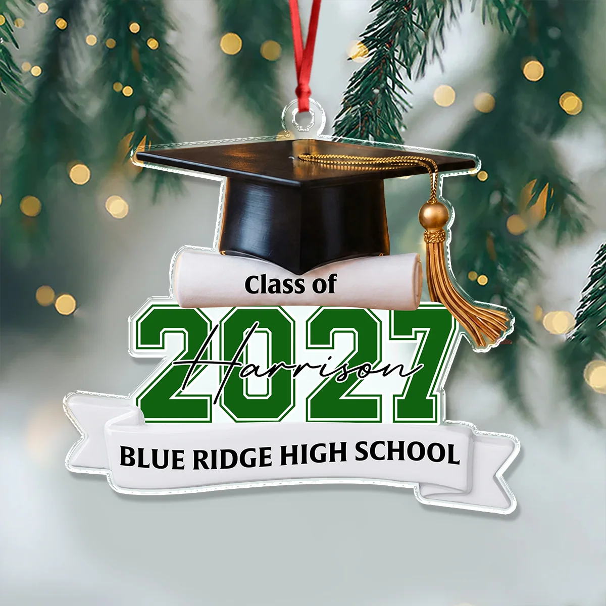 Class of 2026 2027 Personalized Acrylic Ornament - Custom Graduation Keepsake Gift for Senior