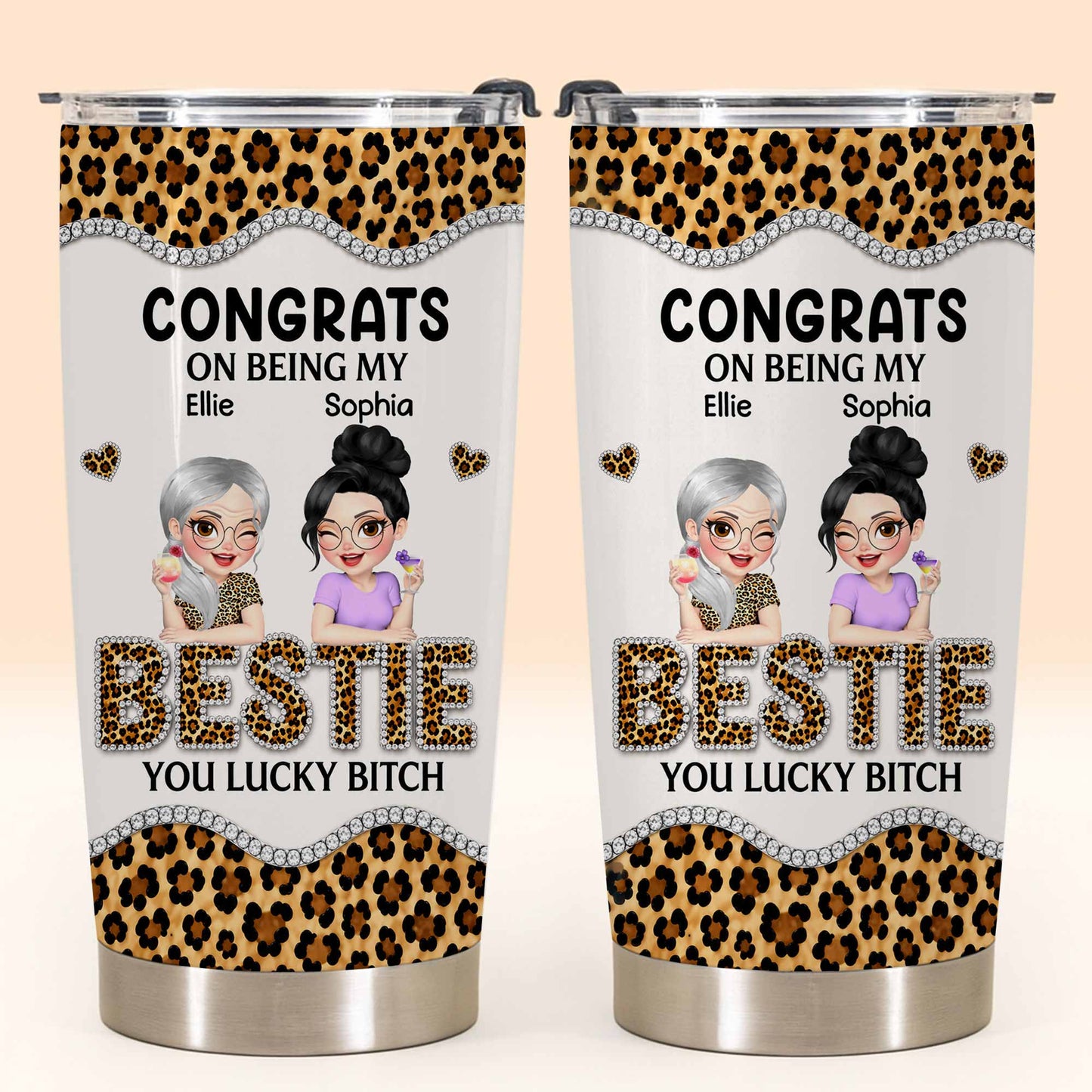 Personalized Bestie Tumbler personalization view for Best Friends