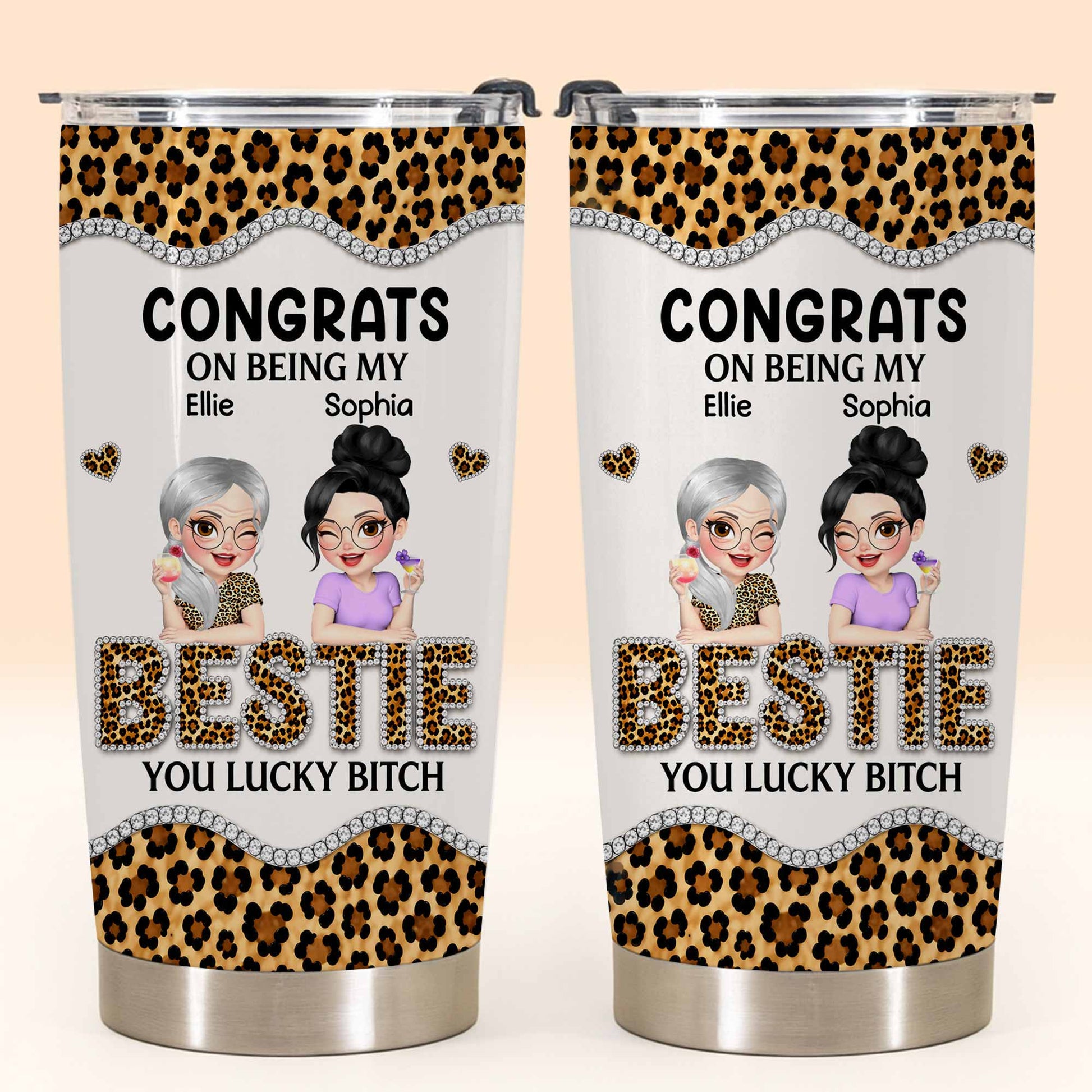 Personalized Bestie Tumbler personalization view for Best Friends