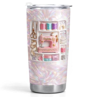 Personalized Sewing Tumbler 20Oz for Mom with personalized design details for meaningful gifting image 7