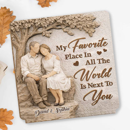Personalized Couple Wood Plaque personalization view for Wife