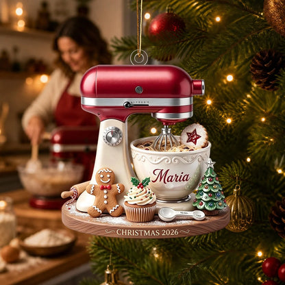 Personalized Stand Mixer Christmas Ornament - Custom Name Baker Keepsake Gift for Kitchen Lovers