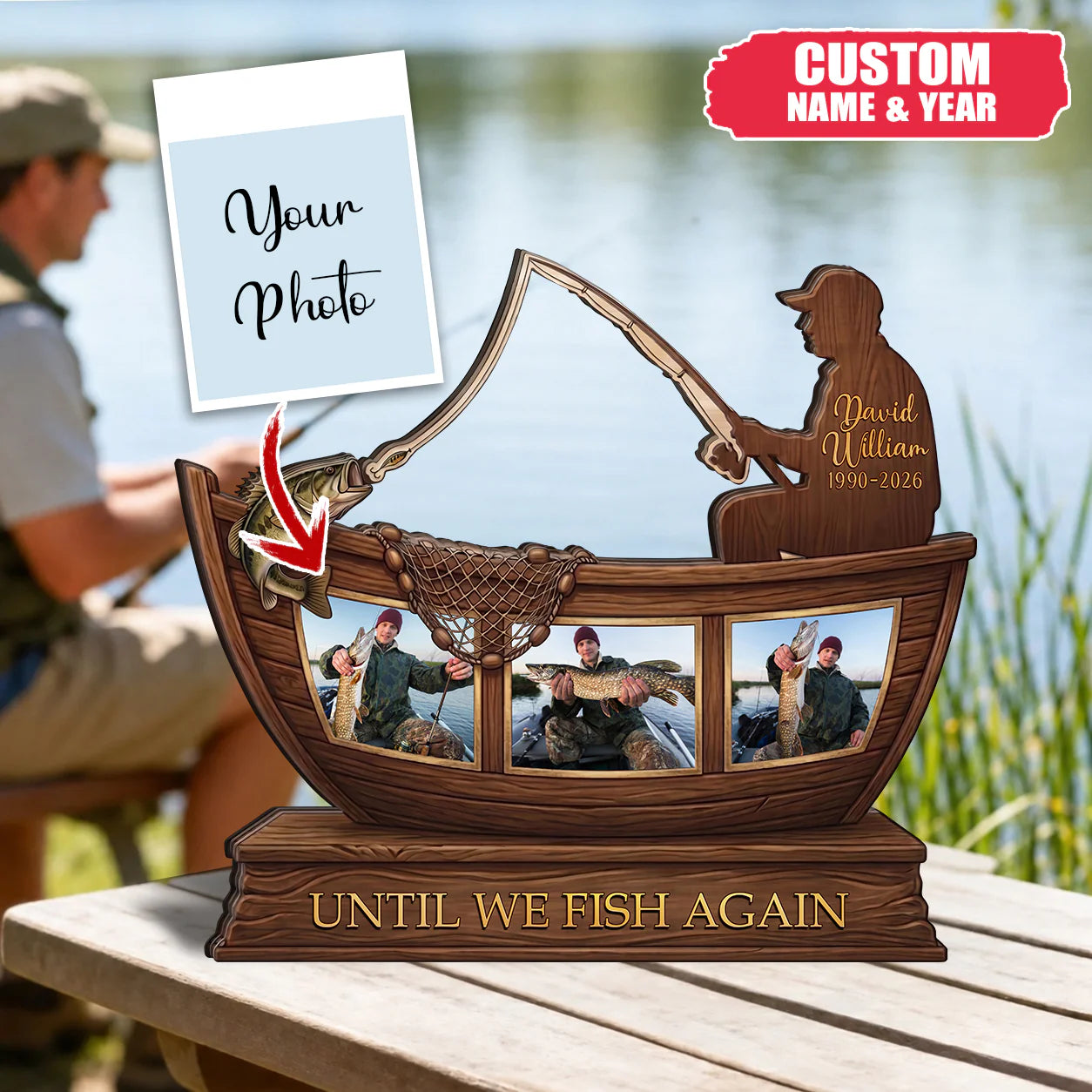 Fishing Memorial Plaque personalization view for Dad