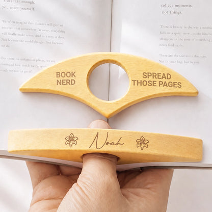 Custom Wooden Book Page Holder personalization view for Best Friends