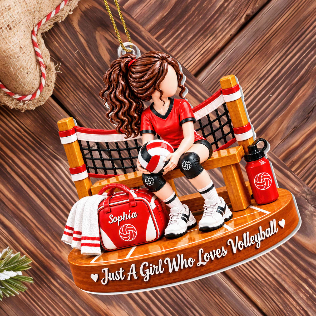 Just A Girl Who Loves Volleyball Personalized Acrylic Ornament - Daughter Sports Gift