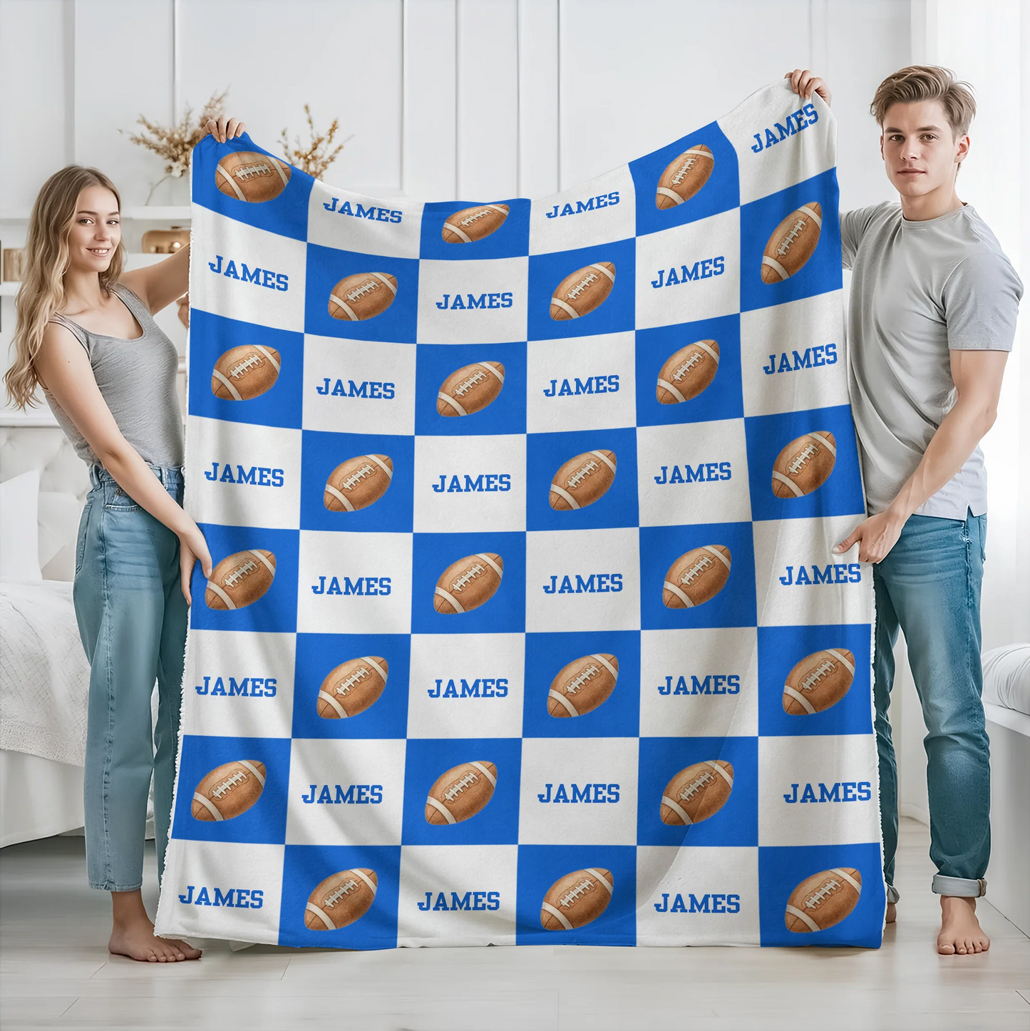Custom Name Sports Blanket - Personalized Gift for Sports Lovers
