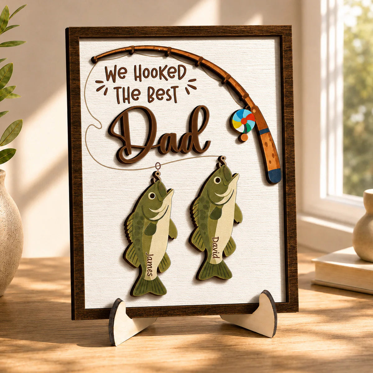 Personalized Fishing Plaque For Dad personalization view for Dad
