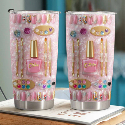 Custom Nail Tech Tumbler for Best Friends with personalized design details for meaningful gifting image 8