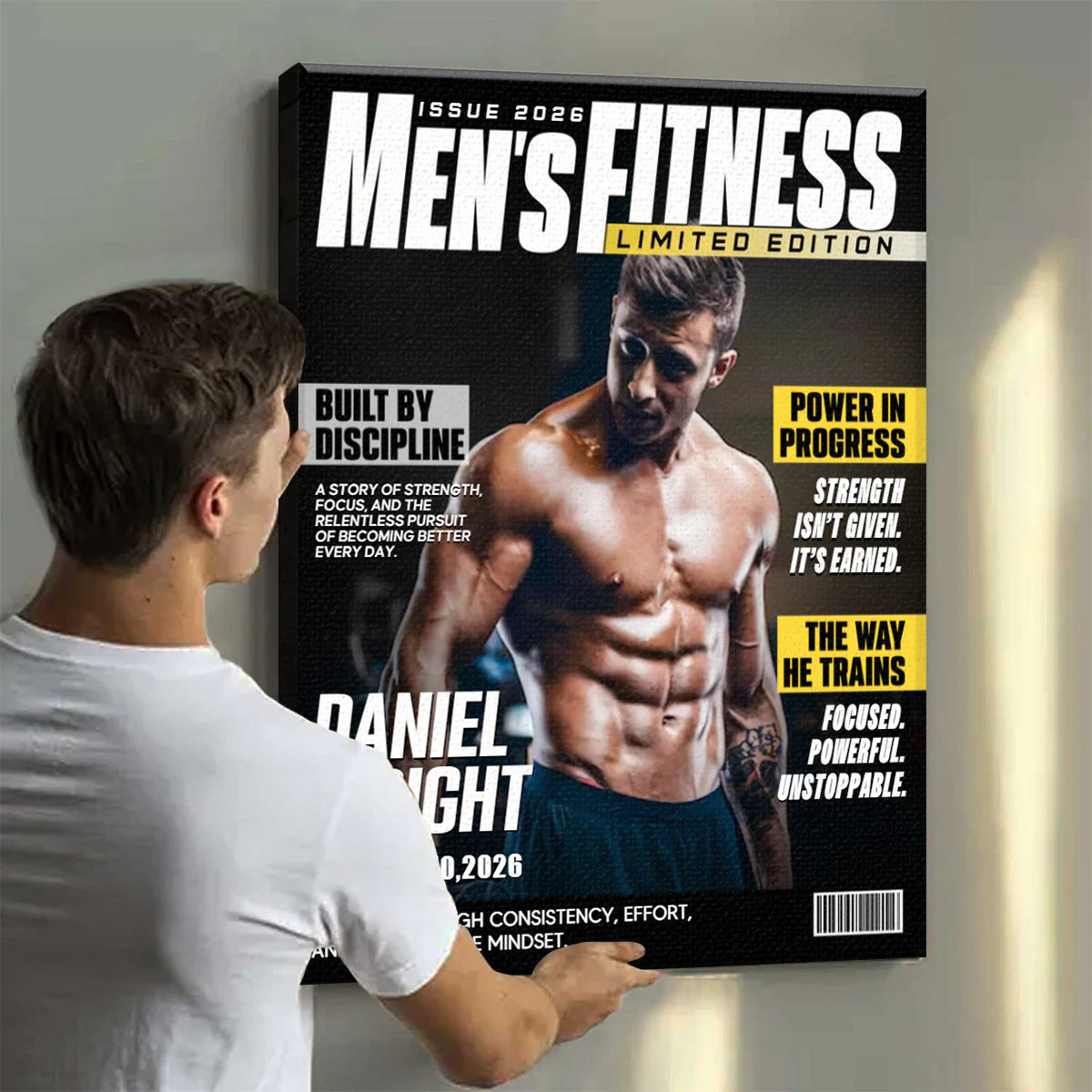 Canvas / Poster material and size view - Custom Fitness Magazine Cover Canvas