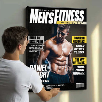 Canvas / Poster material and size view - Custom Fitness Magazine Cover Canvas