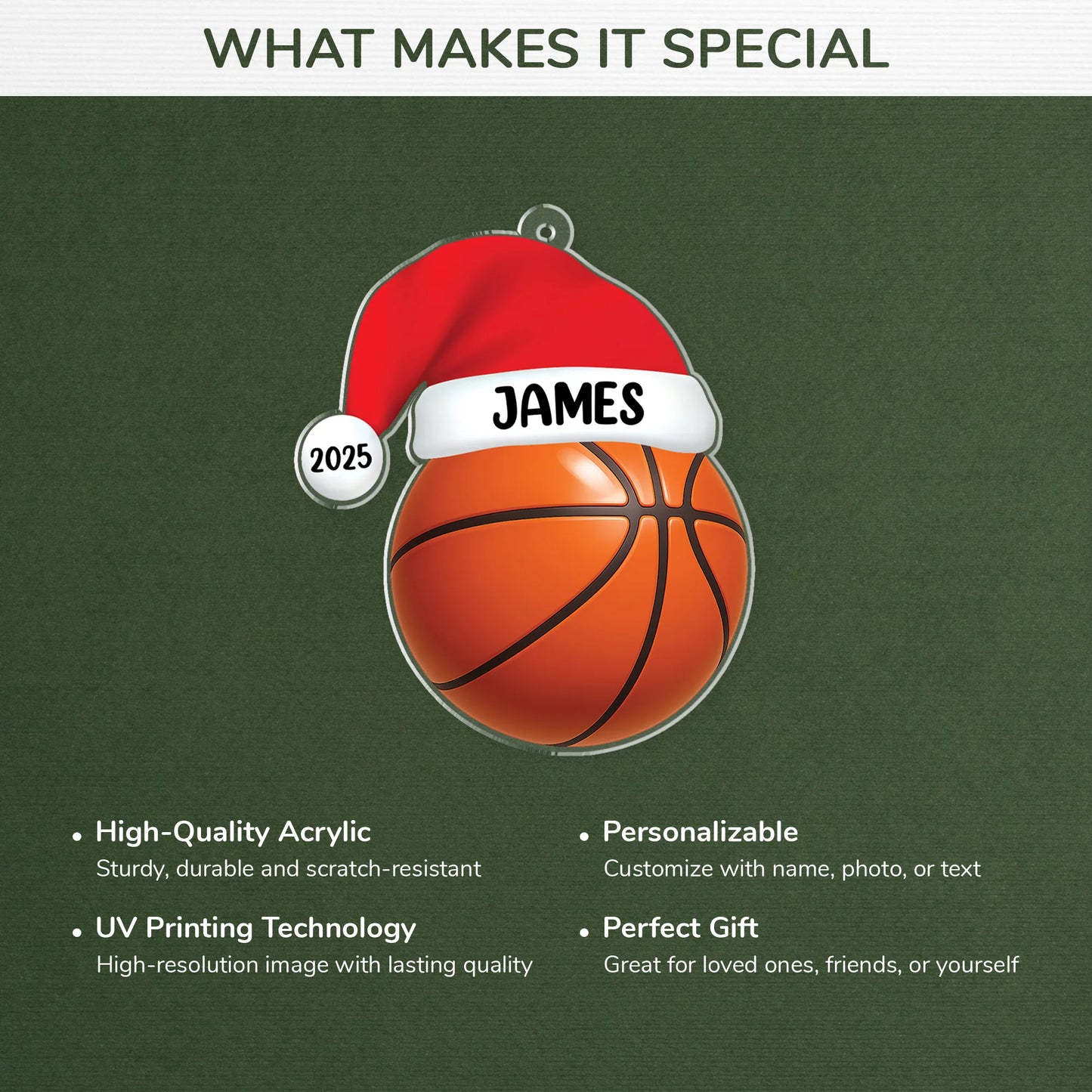 Personalized Sports Christmas Ornament - Custom Name & Year Acrylic Keepsake for Athletes