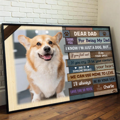 Dear Dad Thank You For Being My Dad, Dog and Wooden Planks Design