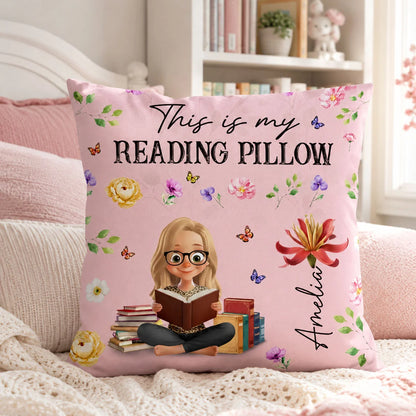"This Is My Reading Pillow" - Personalized Reading Pillow Gift for Avid Readers & Book Lovers