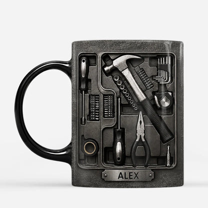 Custom Toolbox Ceramic Mug - Personalized Coffee Cup Gift for Him