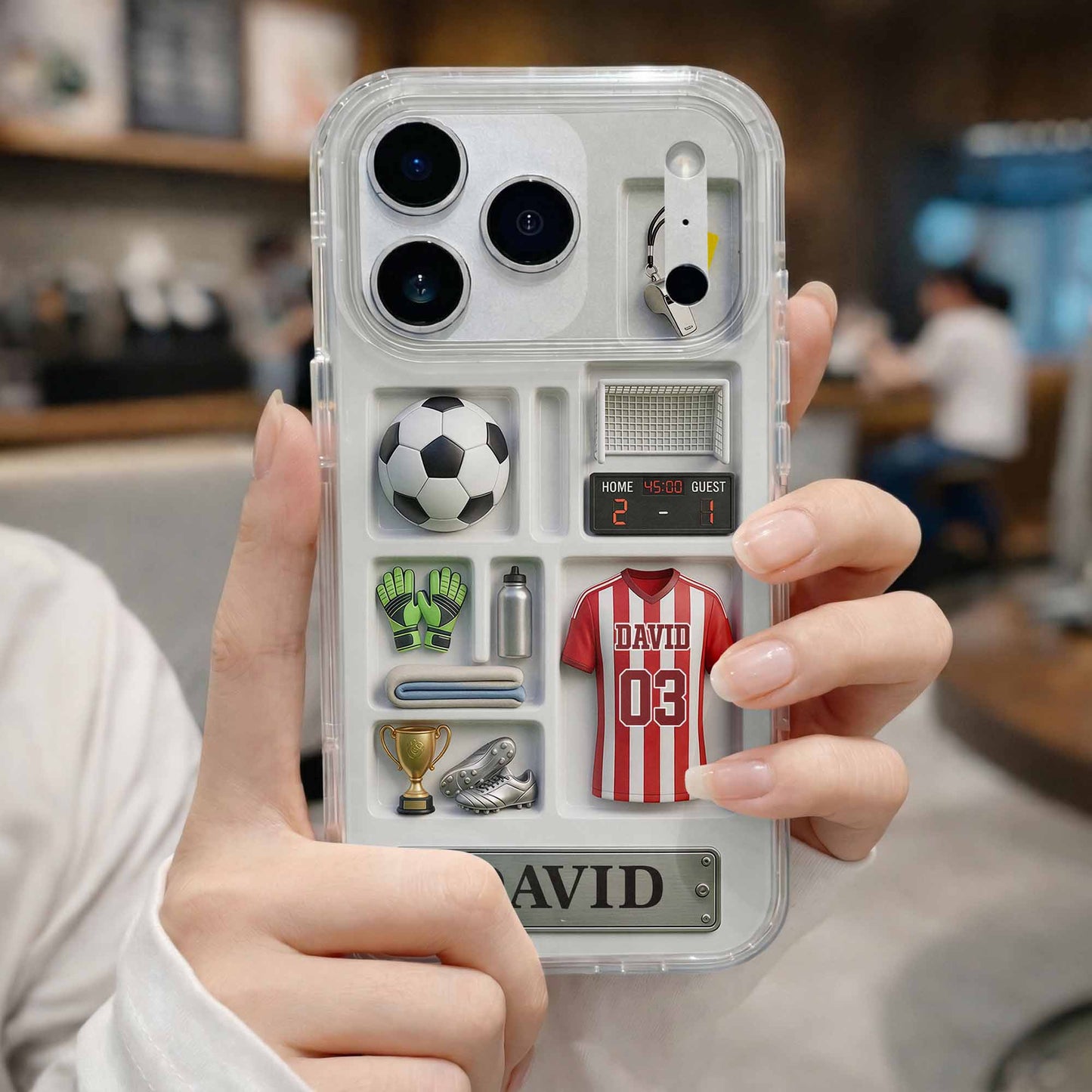 Score Your Goals Personalized Soccer Clear Phone Case - Custom Gift for Sports Fans & Players