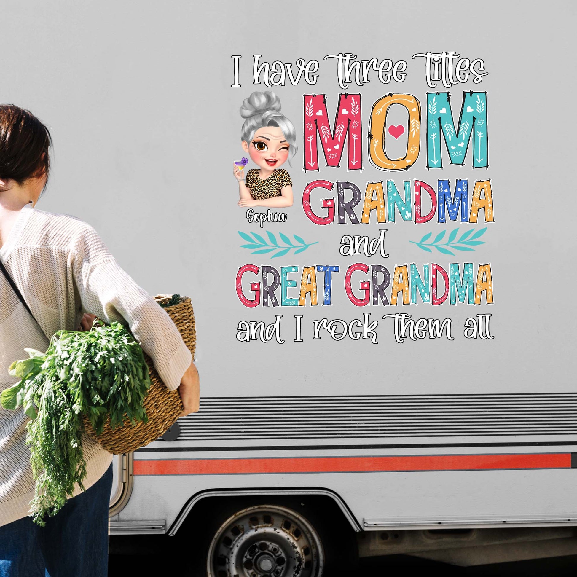 Mom Grandma Great Grandma Personalized Decal personalization view for Mom
