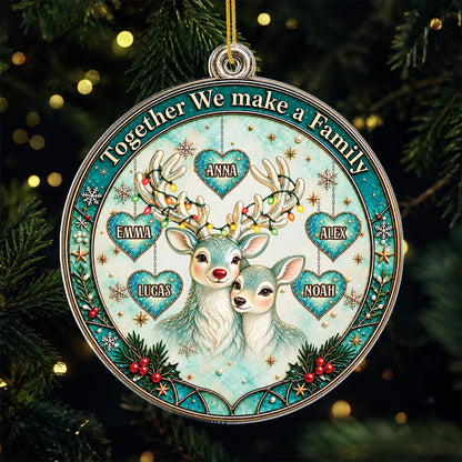 "Together We Make A Family" Personalized Acrylic Ornament - Custom Christmas Keepsake Gift