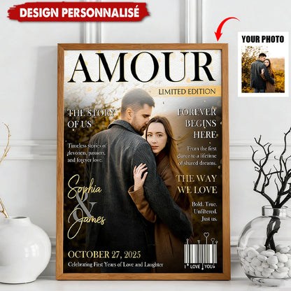 Custom Couple Photo Magazine Cover personalization view for Couples