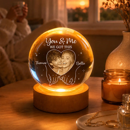 Custom Photo Crystal Ball for Wife with personalized design details for meaningful gifting image 6