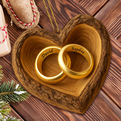 Personalized Anniversary Wood Ornament personalization view for Wife