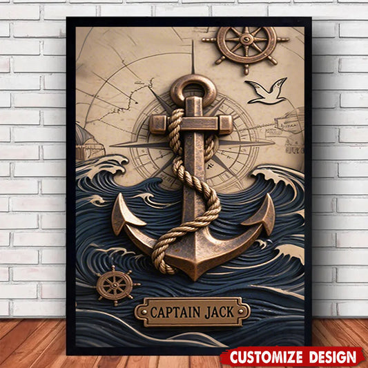 Custom Nautical Anchor Canvas for Dad with personalized design details for meaningful gifting