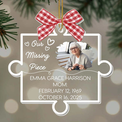 Our Missing Piece With Ribbon And Photo Design