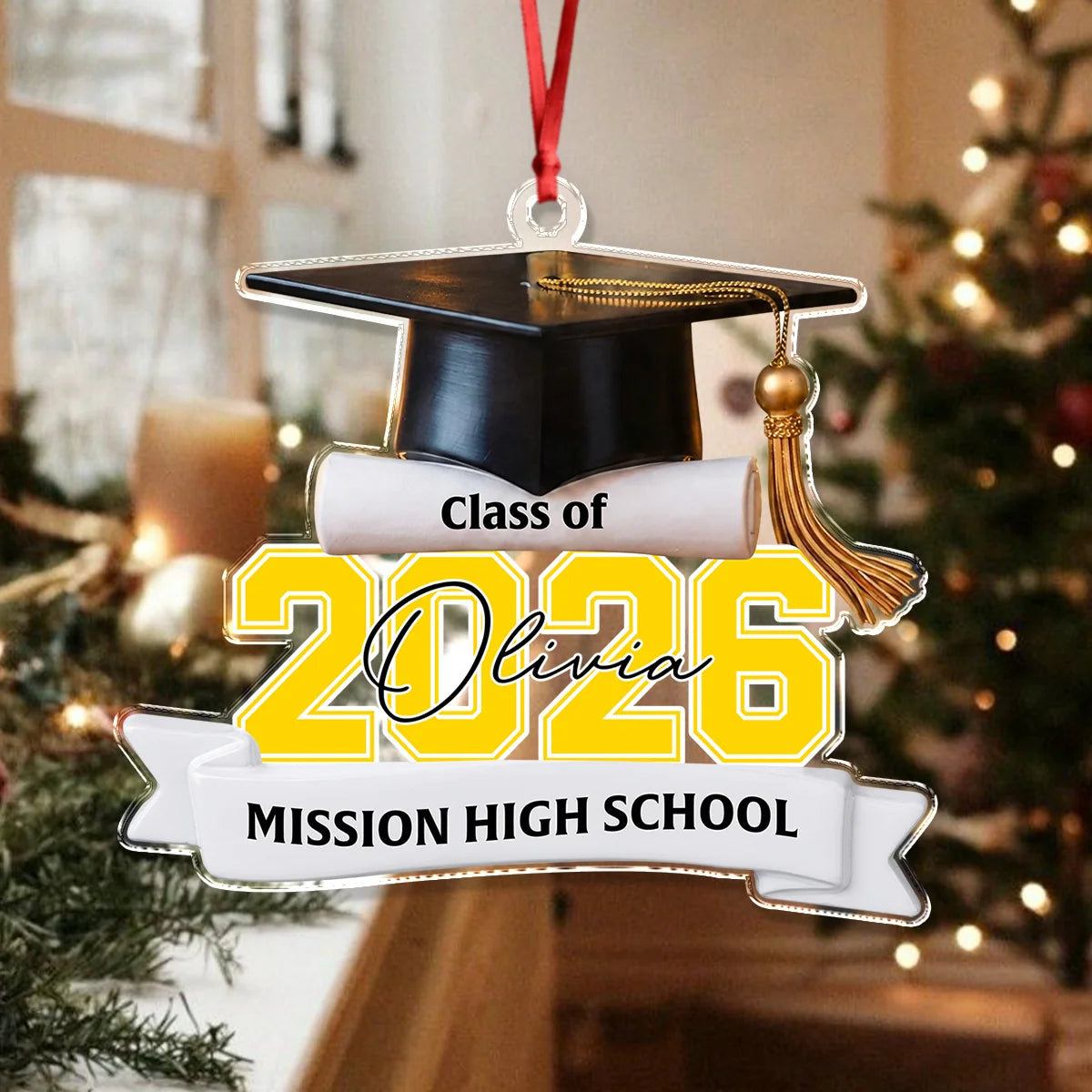 Class of 2026 2027 Personalized Acrylic Ornament - Custom Graduation Keepsake Gift for Senior