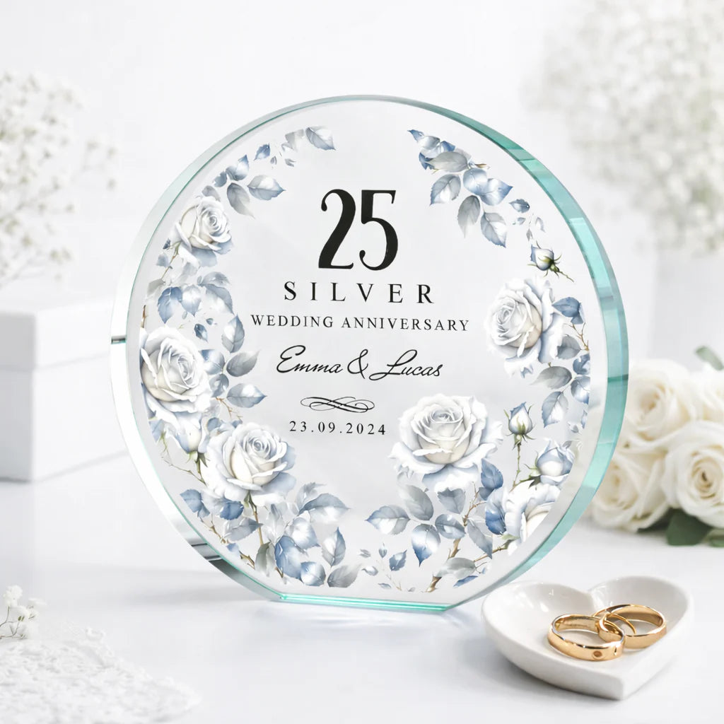 Personalized 25Th Wedding Anniversary Gift for Couples with personalized design details for meaningful gifting