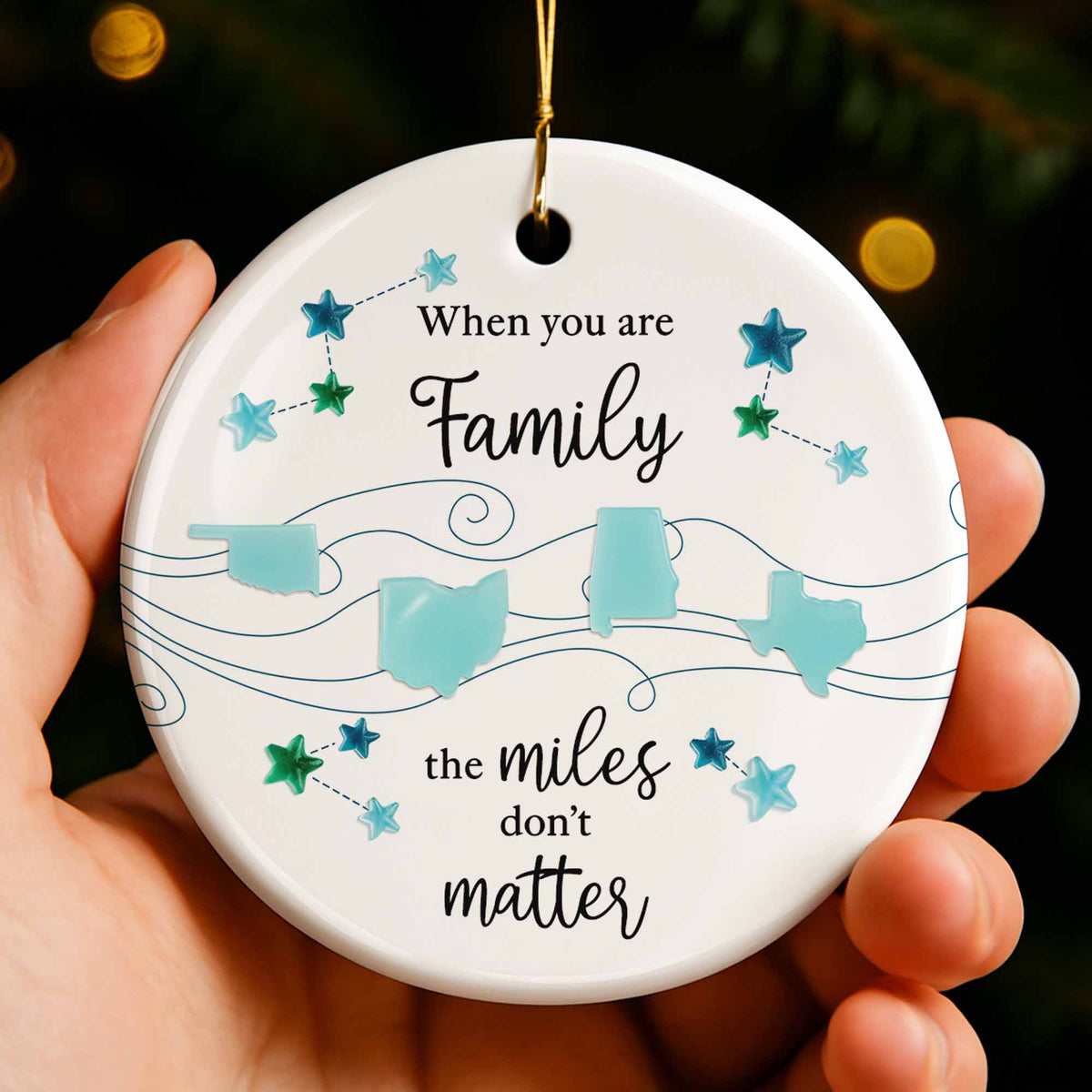 When You Are Family The Miles Don't Matter, U.S. State Shapes