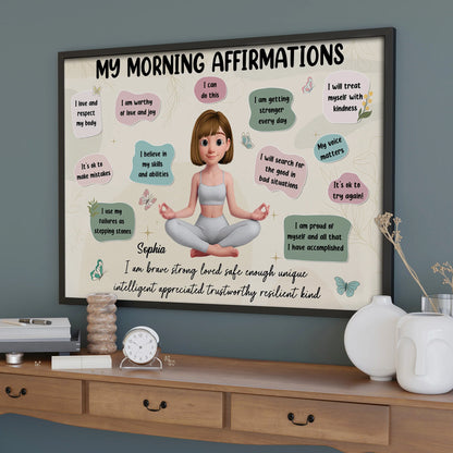 My Morning Affirmations With Young Girl and Yoga Pose