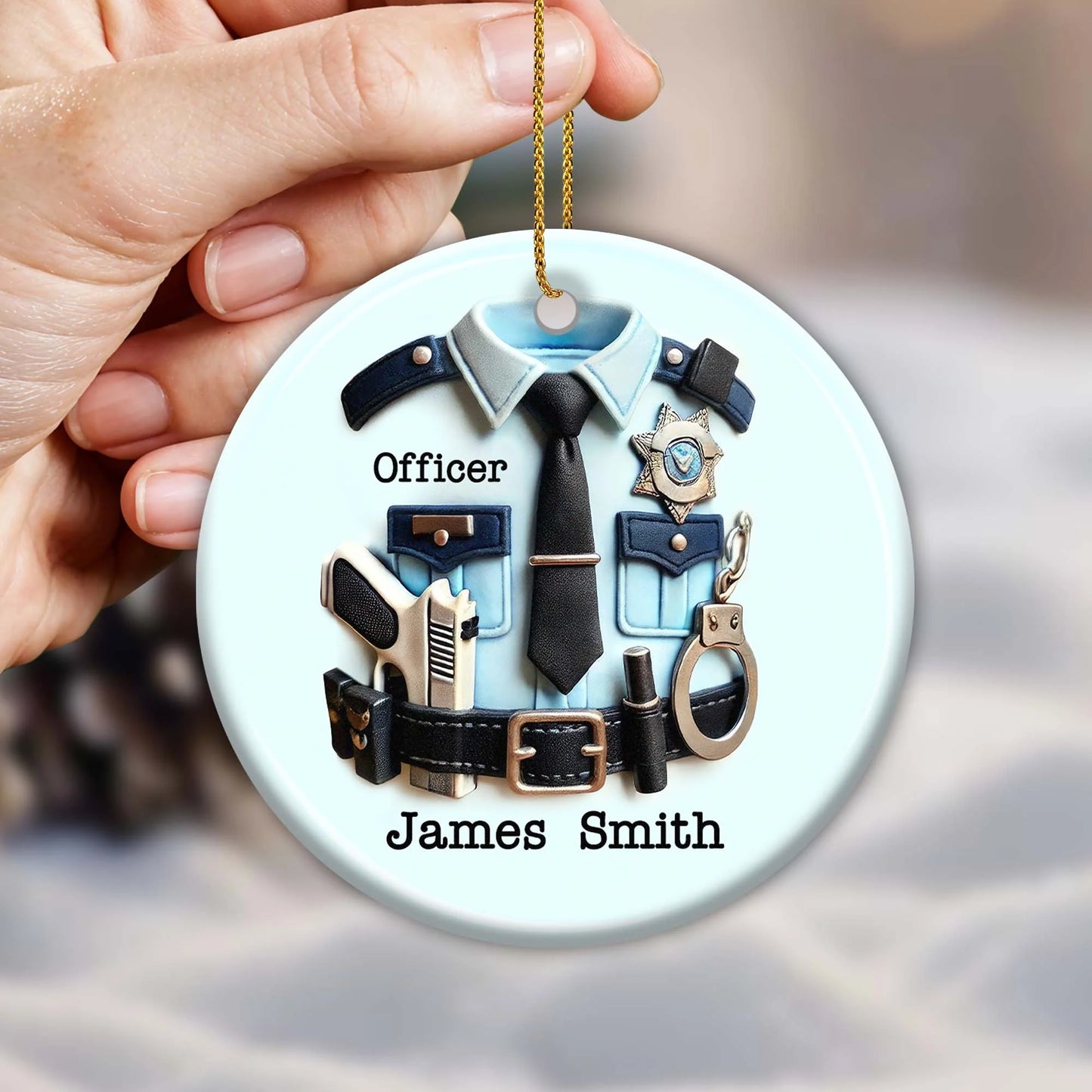 Ceramic Ornament detail view for Military / Veteran