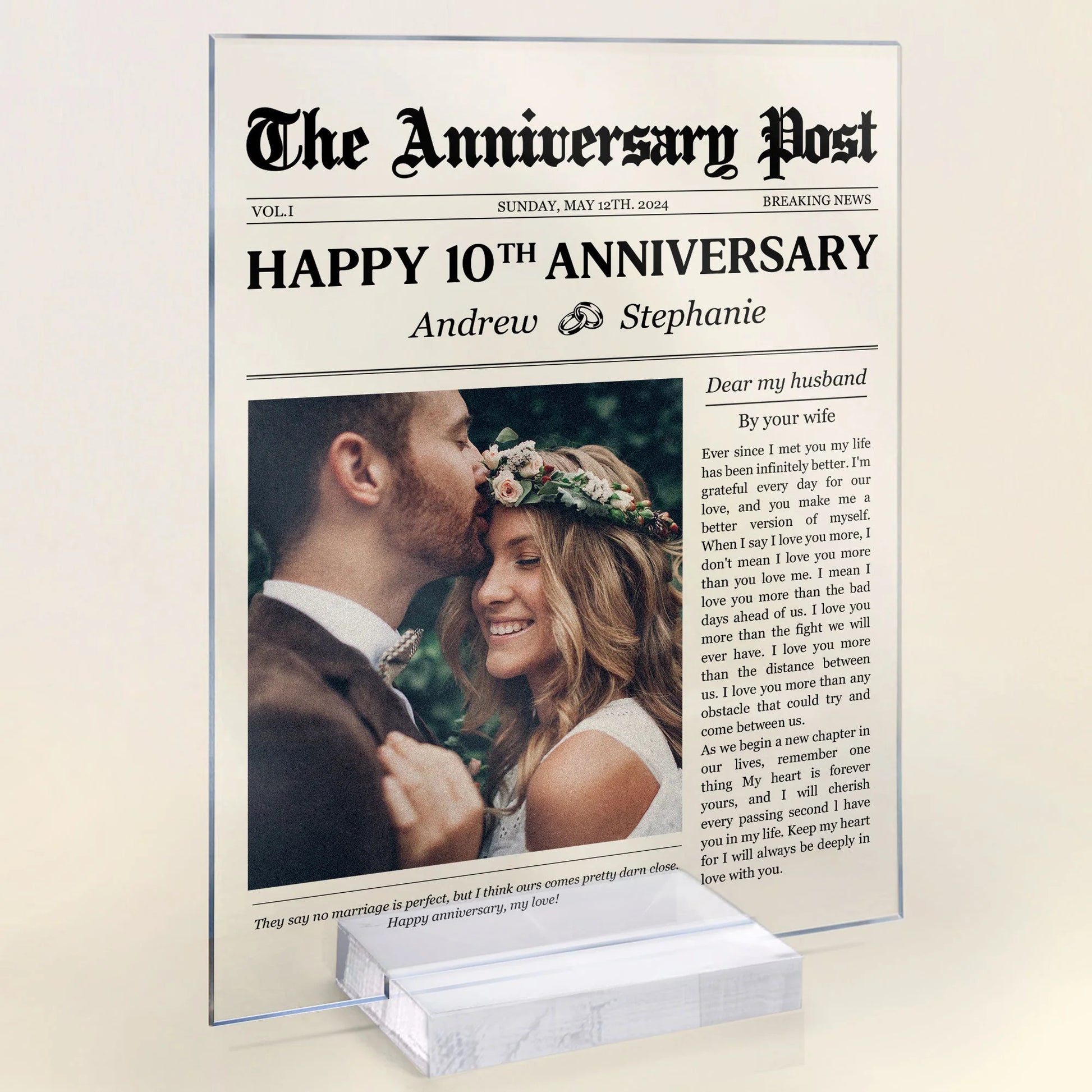 Plaque gift-ready design for Wife