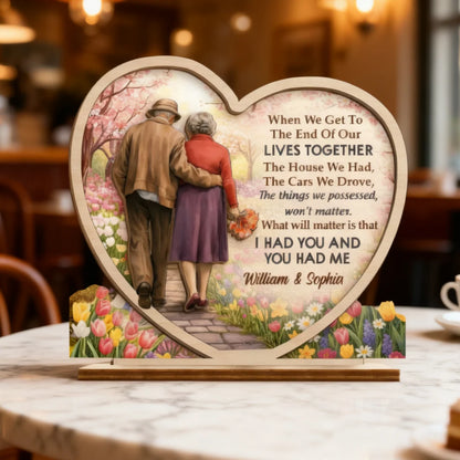 "When We Get To The End Of Our Lives Together" Personalized Wooden Plaque - Anniversary Gift for Husband & Wife