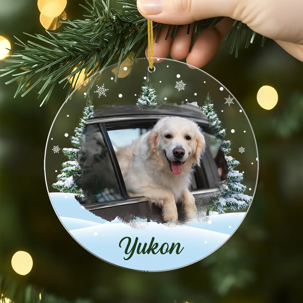 Personalized Dog Photo Christmas Acrylic Ornament - Custom Keepsake for Dog Lovers