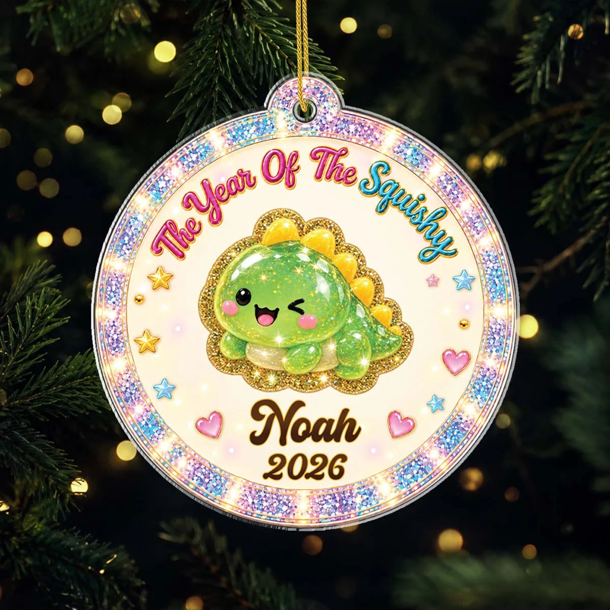 The Year of the Squishy Personalized Acrylic Ornament for Kids - Custom Christmas Keepsake Gift