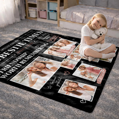 The Bestie Times A Friendship Worth Remembering Personalized Photo Blanket - Custom Bestie Gift for Best Friends