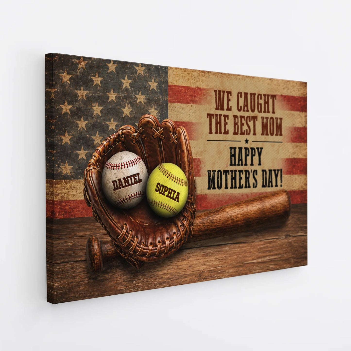 Personalized Baseball Dad Canvas personalization view for Mom