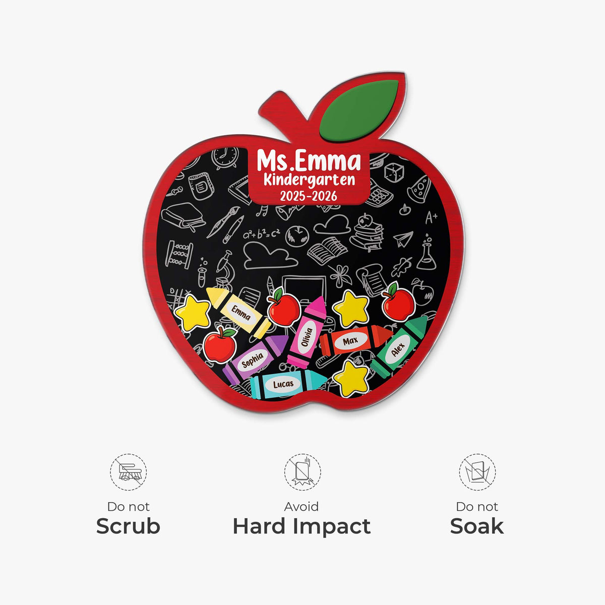 Personalized Teacher Apple Acrylic Magnet - Custom Classroom Keepsake Gift for Teacher