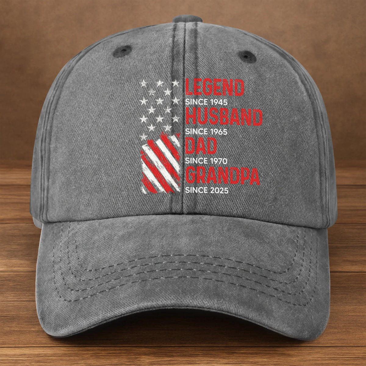 "Legend Since Husband Dad Grandpa" Custom Vintage Washed Cotton Cap - Personalized Gift for Family