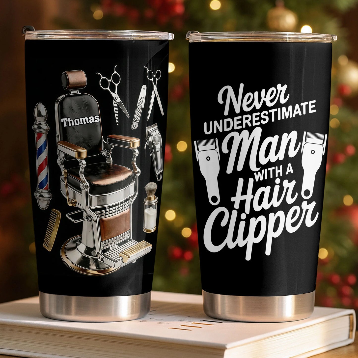 Personalized Barber Tumbler personalization view for Dad