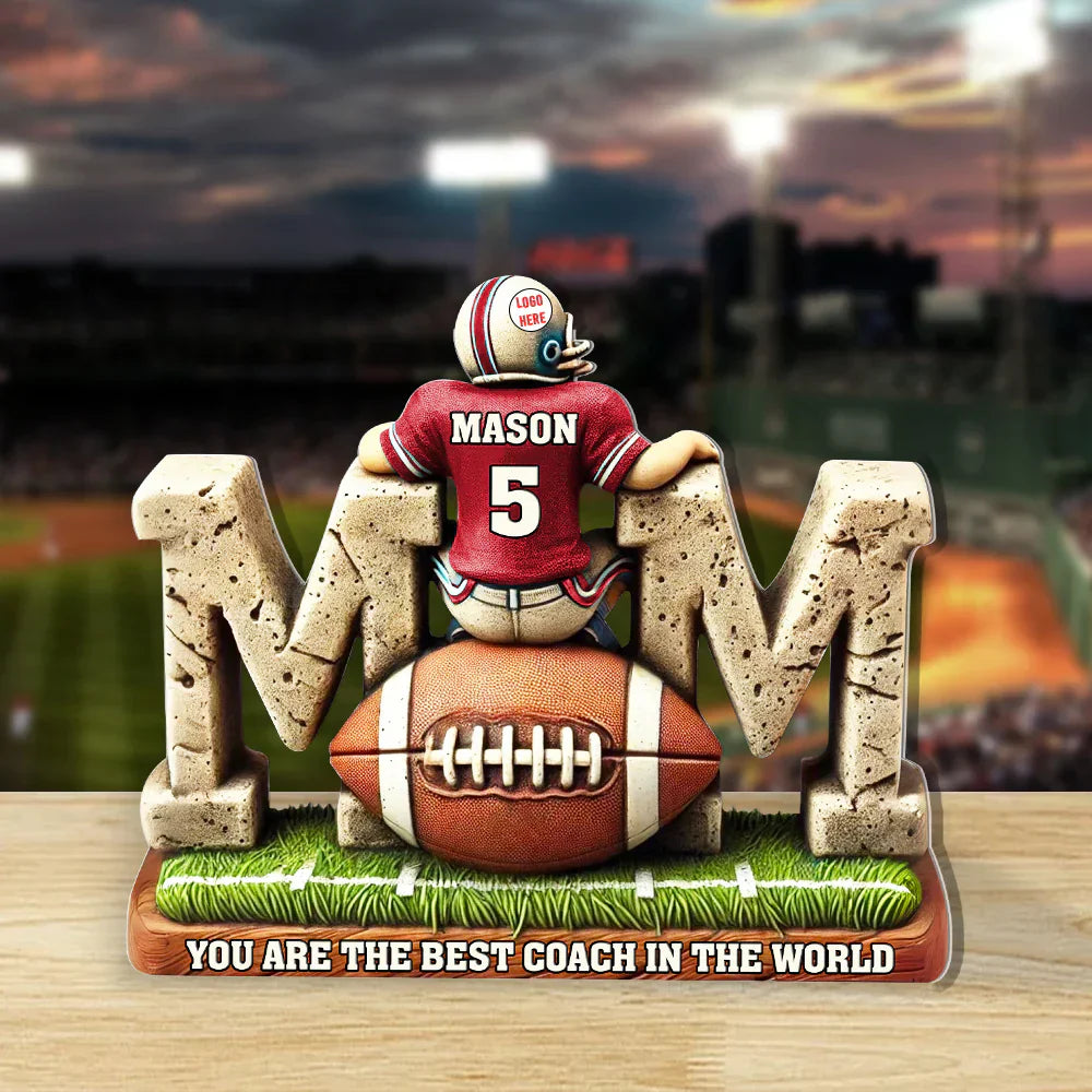 Custom Football Mom Plaque personalization view for Mom