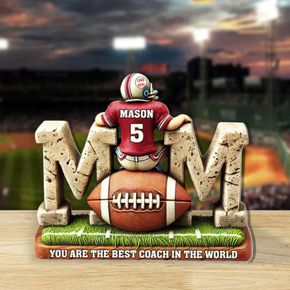 Custom Football Mom Plaque personalization view for Mom