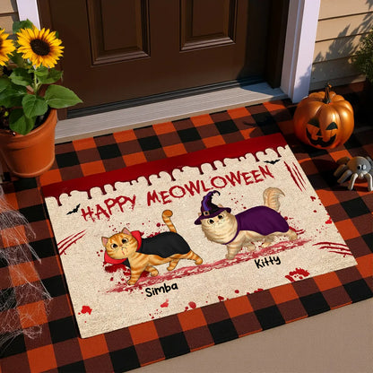 Personalized Halloween Cat Doormat personalization view for Cat Lovers