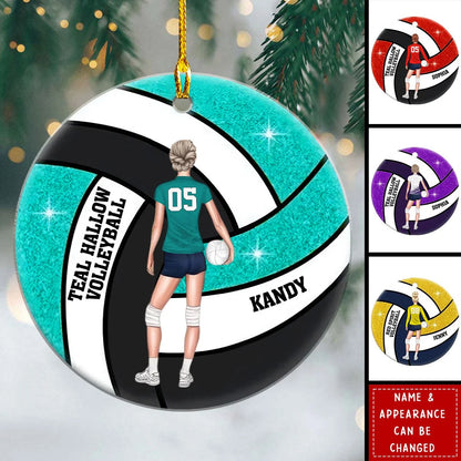 Personalized Volleyball Girl Acrylic Ornament - Custom Athlete Christmas Keepsake