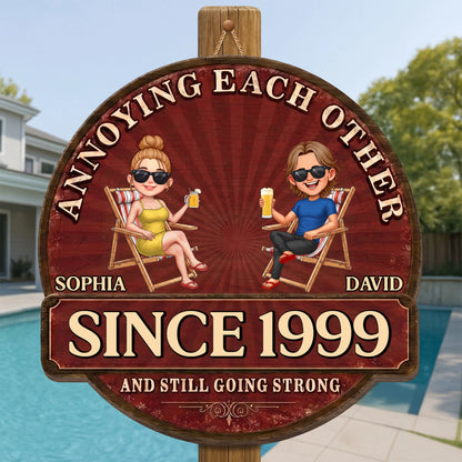 Personalized Couple Wood Sign personalization view for Couples