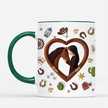 Just A Girl Who Loves Horses Personalized Mug - Custom Name Coffee Cup for Equestrian Women