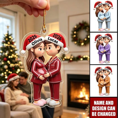 Bump's First Christmas Personalized Acrylic Ornament - Custom Expecting Parents Keepsake