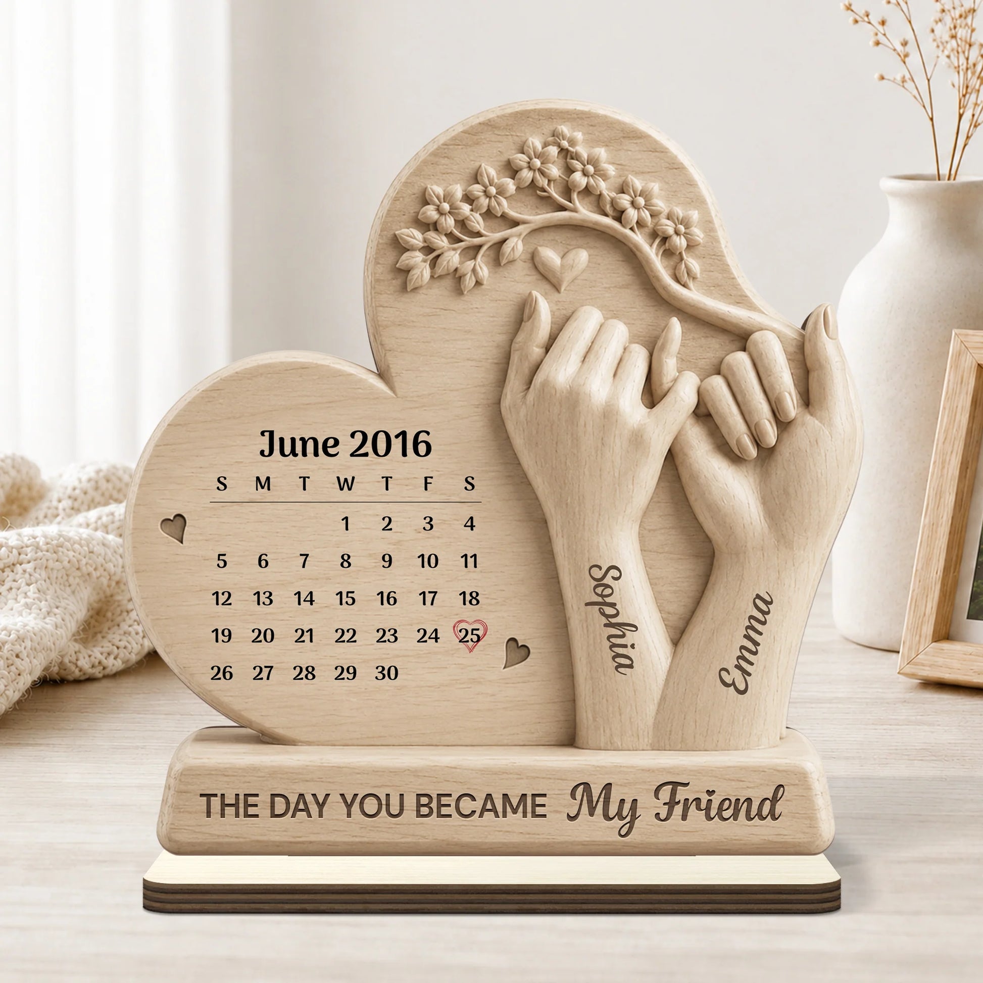 Custom Best Friend Calendar Plaque personalization view for Best Friends