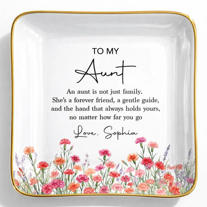 Personalized Aunt Jewelry Dish for Aunt / Uncle with personalized design details for meaningful gifting image 8