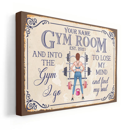 Custom Gym Room Canvas / Poster  - Personalized Wall Art Gift for Fitness Lovers